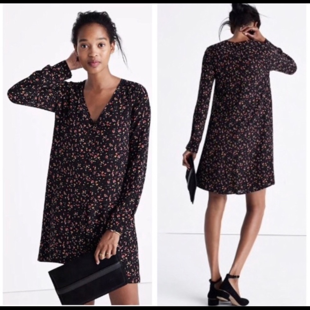 Madewell et Sezane Silk A-line dress